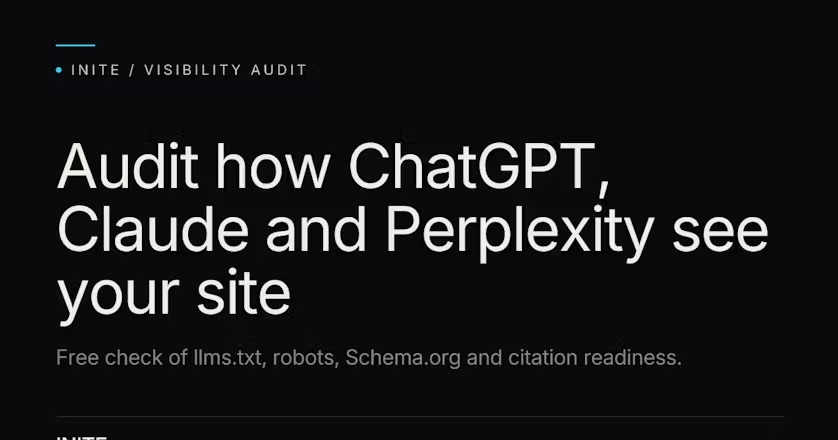 Inite AI Visibility Analyzer
