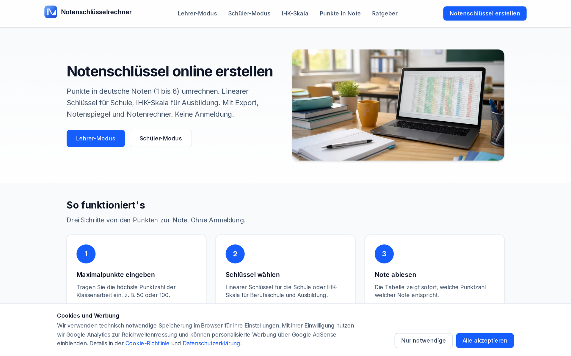 Notenschlüssel Rechner