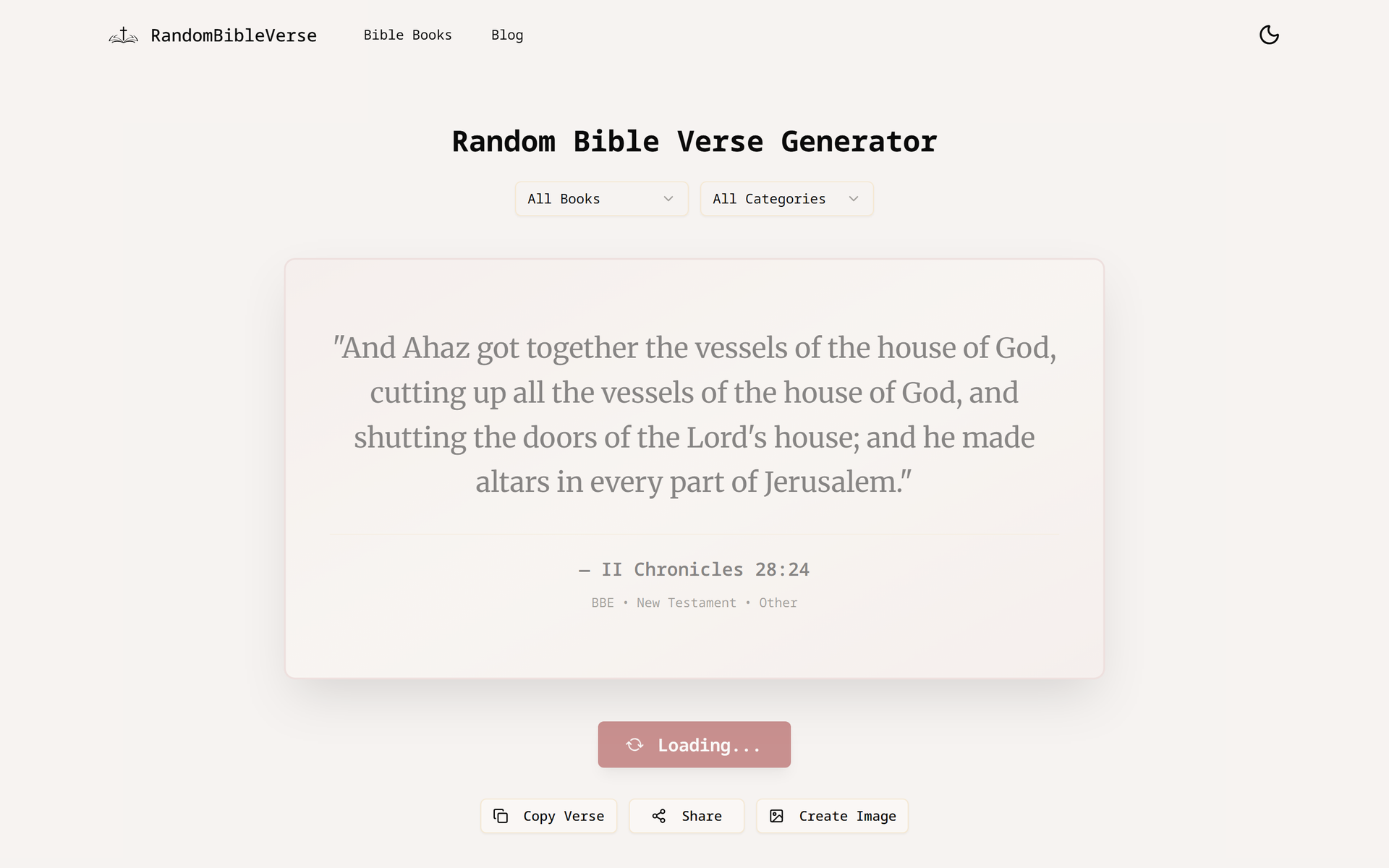 Random Bible Verse Generator